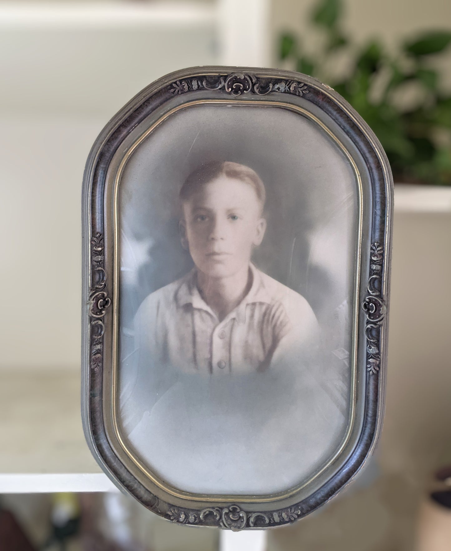 Creepy Antique Bubble glass Portrait