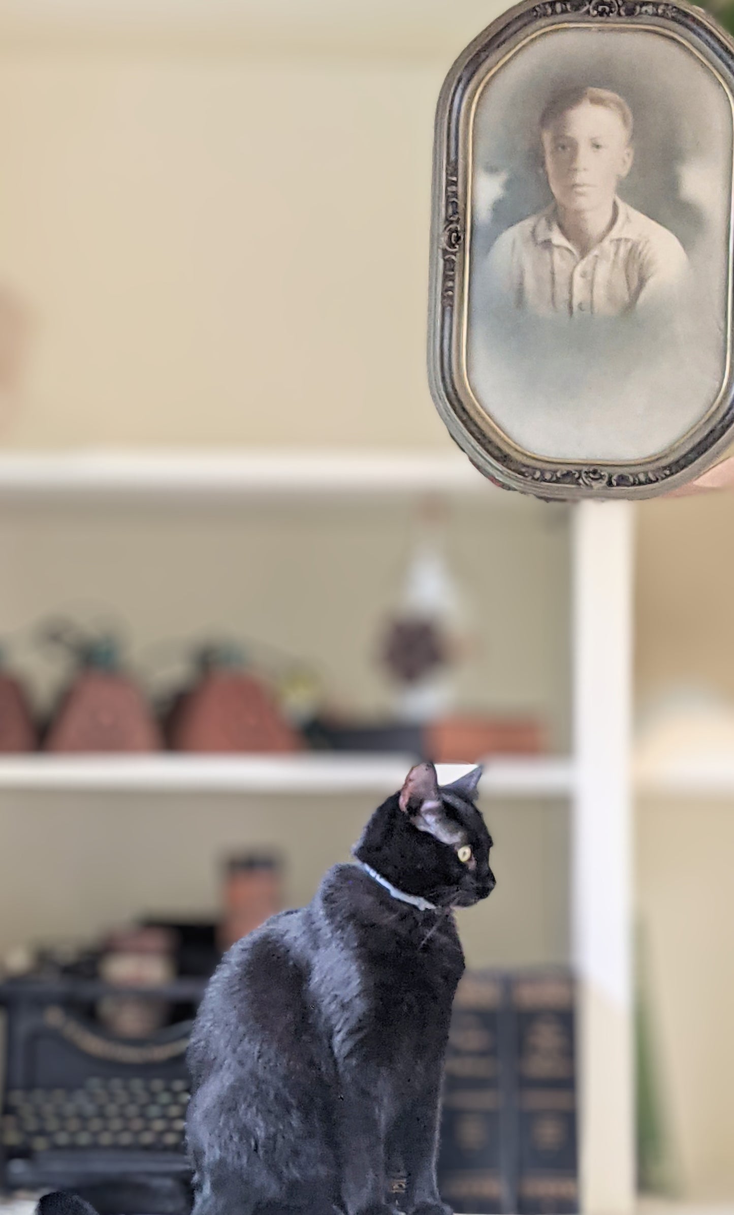Creepy Antique Bubble glass Portrait