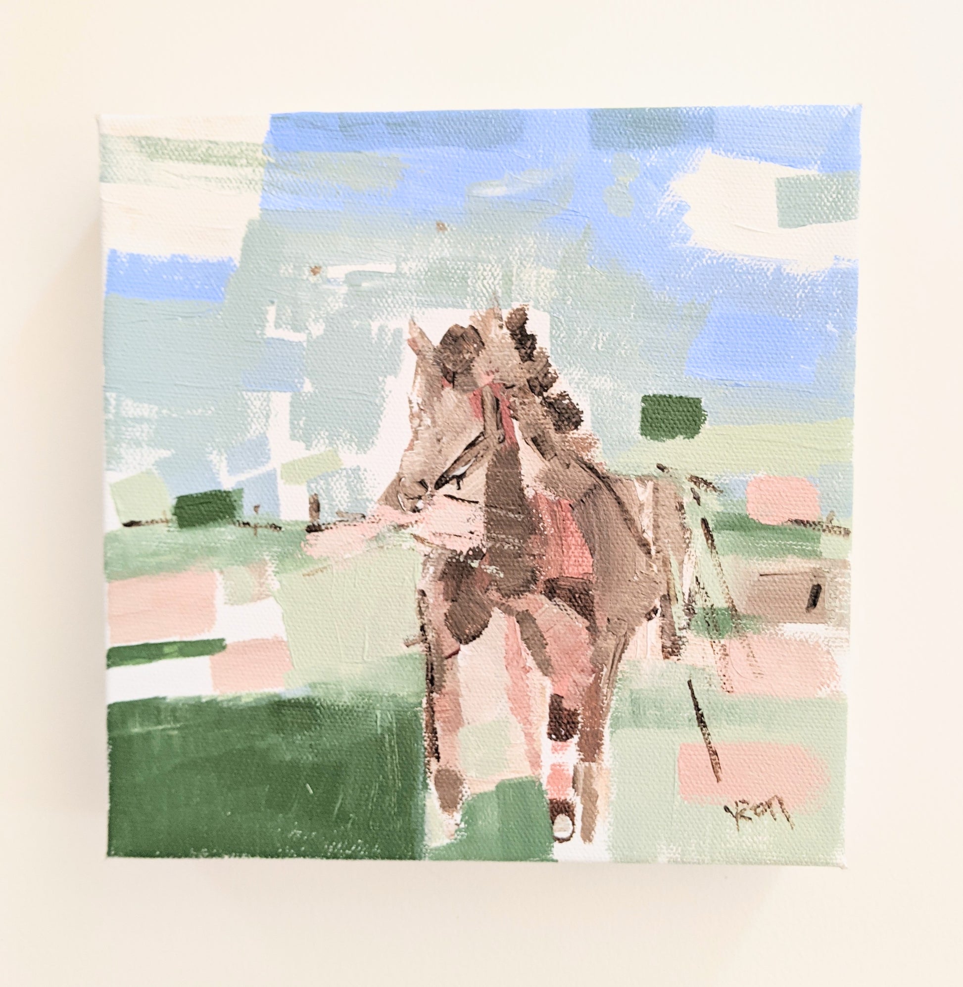 "Oh, Hay There" acrylic on canvas by Yvonne Rondinone
