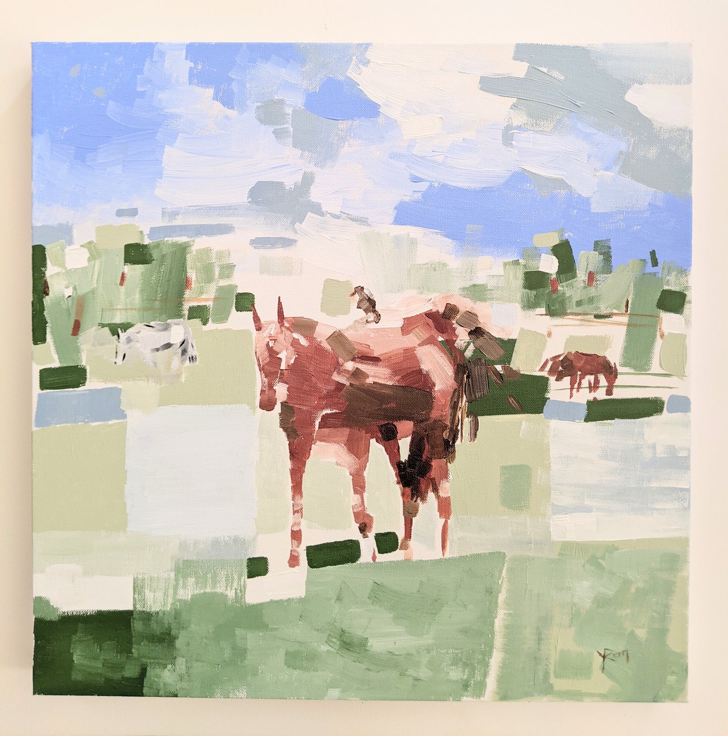 "Wingman" Original Horse Art by NJ artist Yvonne Rondinone