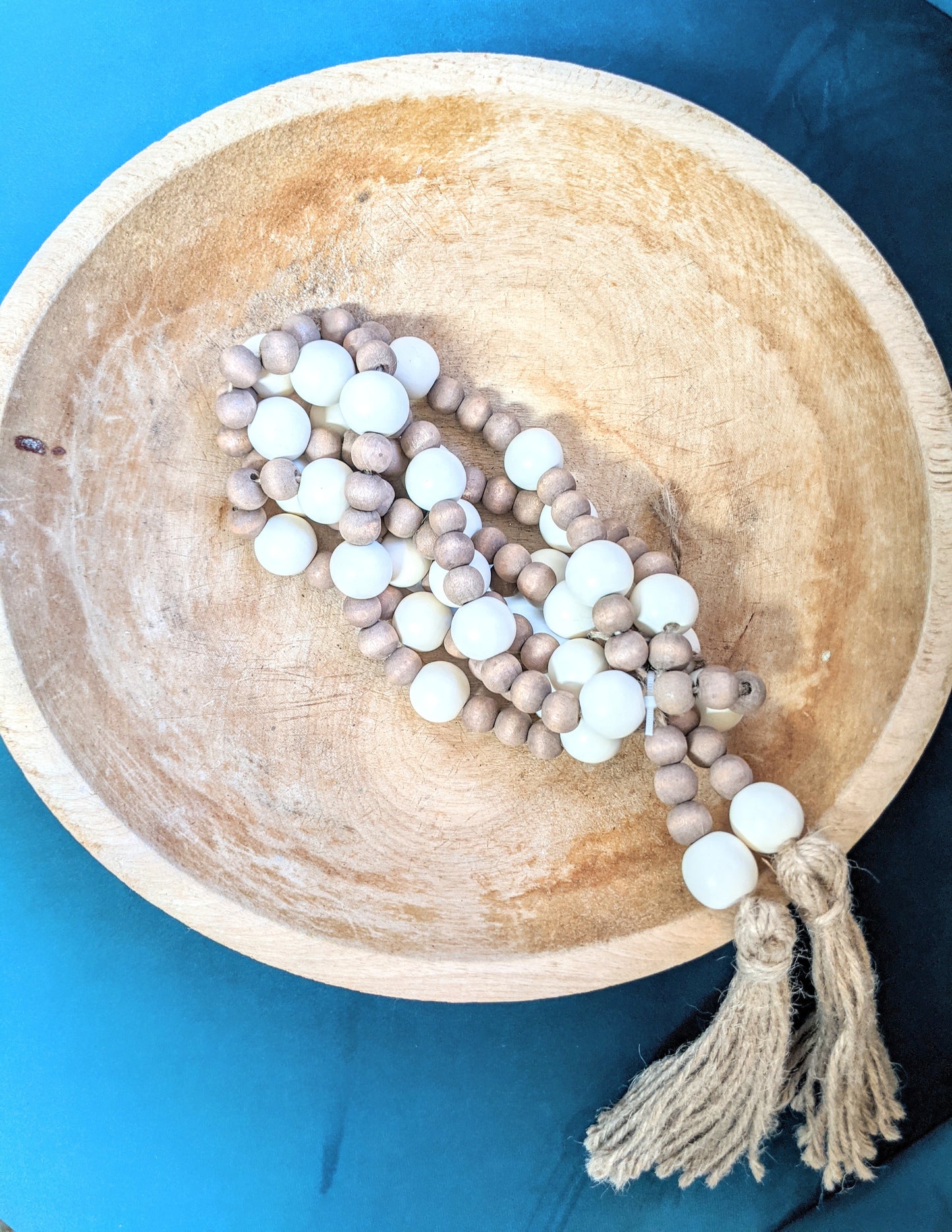 Natural Wood Bead Garland/Neutral Tone Garland