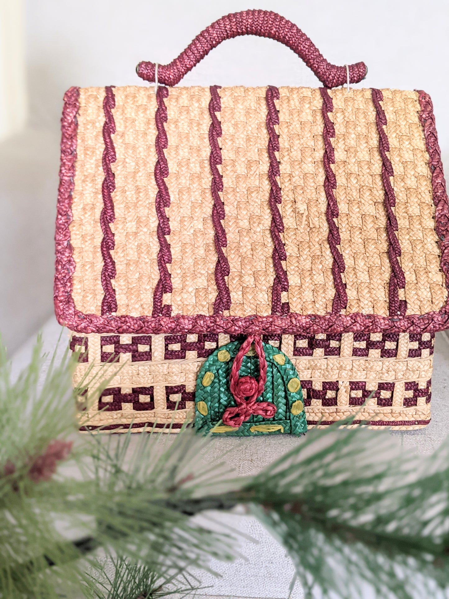 Gingerbread cottage vintage basket
