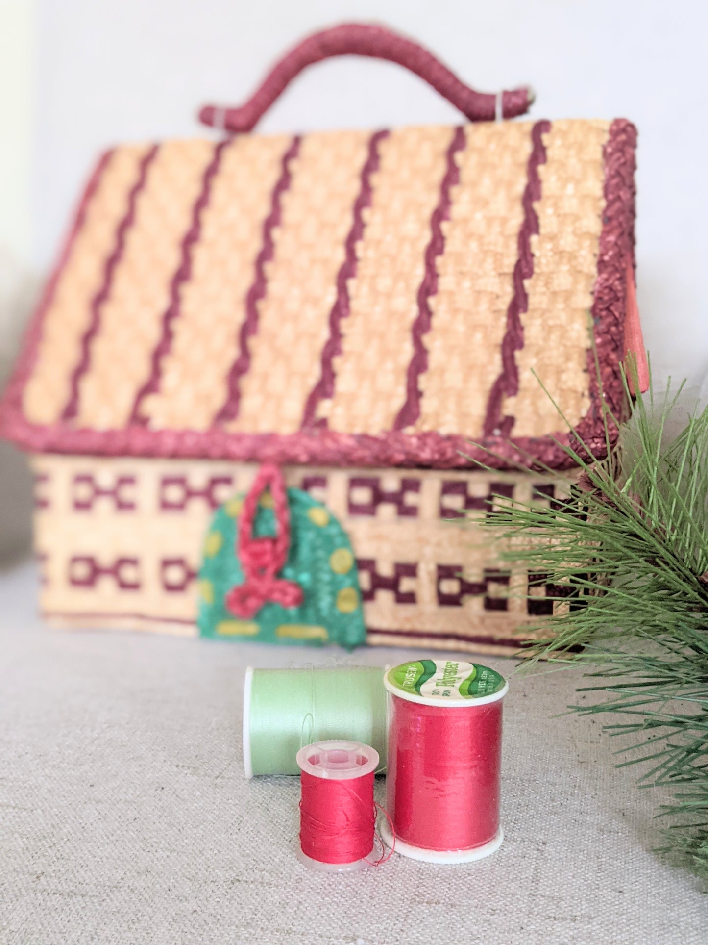Gingerbread cottage vintage basket