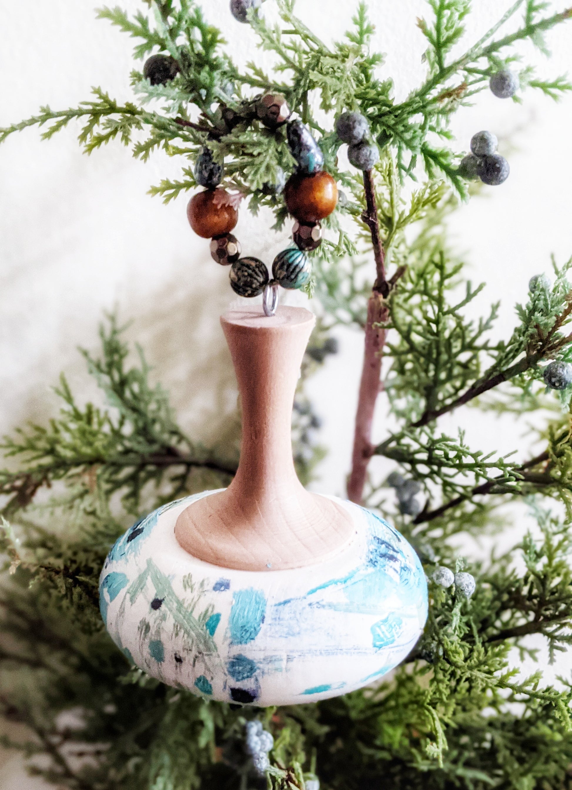 Hand-painted ornament by Yvonne Rondinone