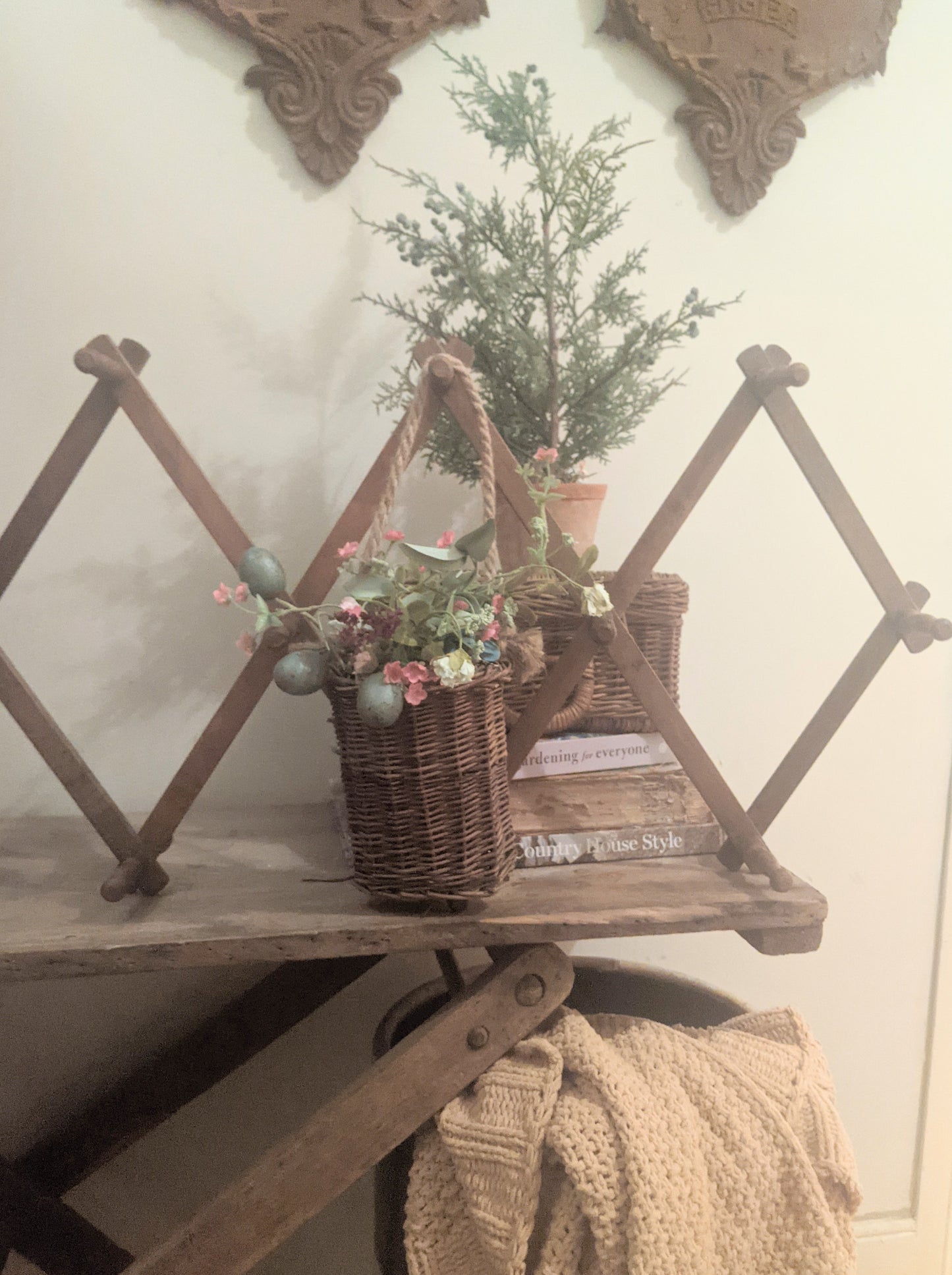 Vintage Wood Accordion Rack