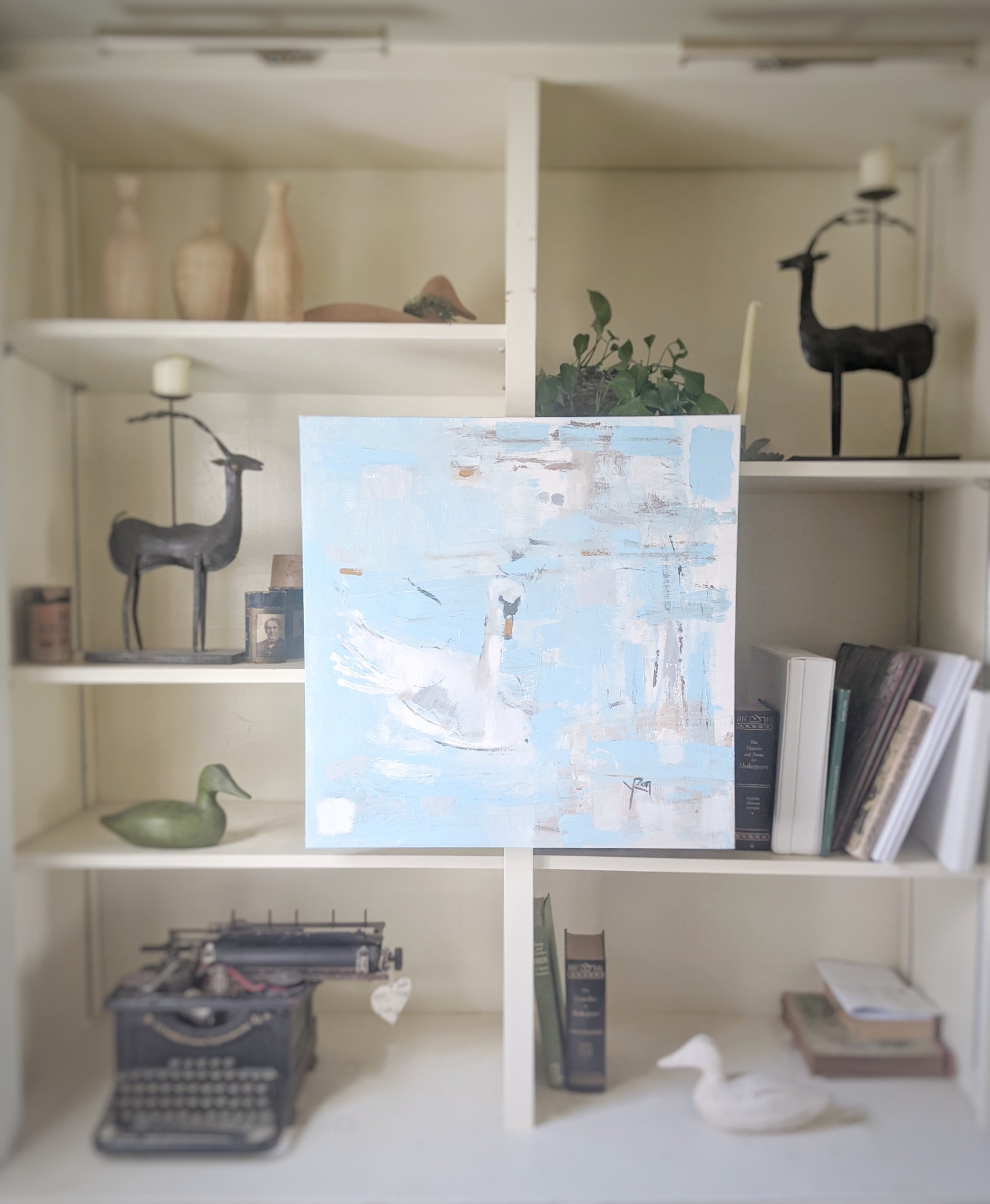 Light blue wall art