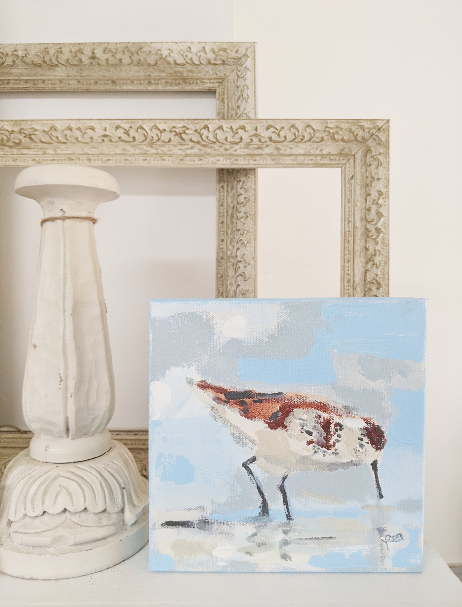 Coastal bird original peaceful art for a beach house