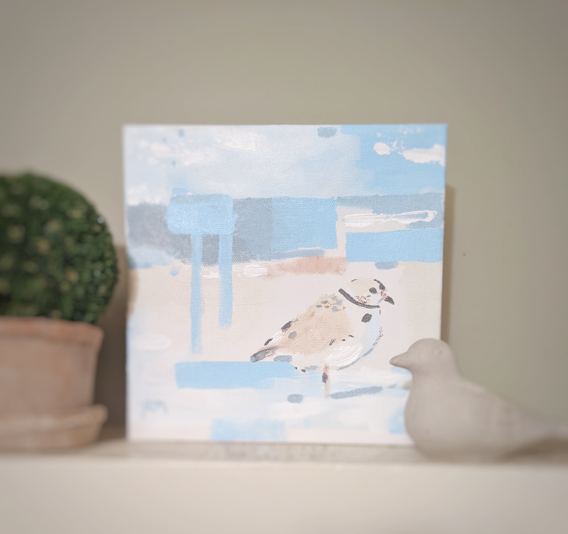 "Peaceful Plover" original beach art by NJ artist Yvonne Rondinone