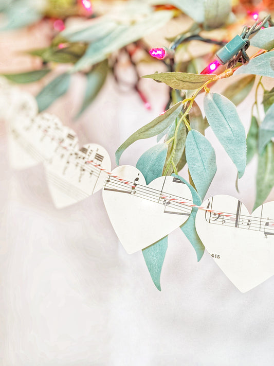 Vintage Music Heart Garland