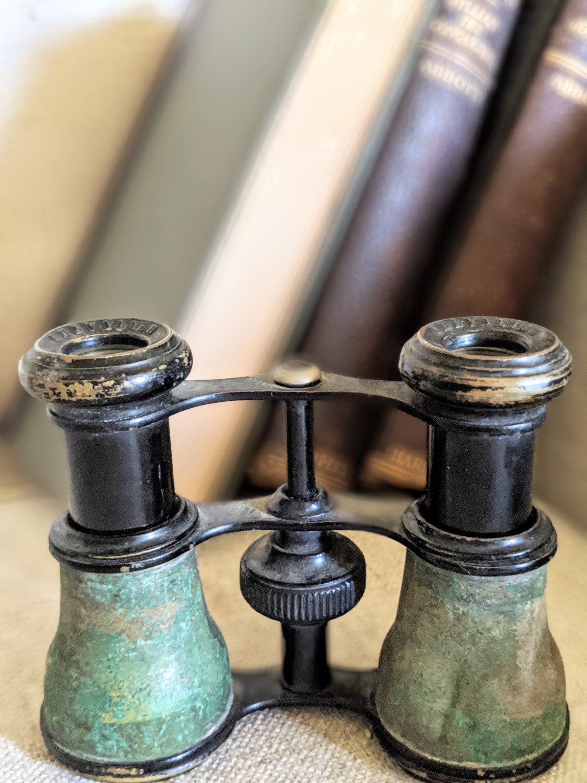 Vintage binoculars home decor shelf sitter