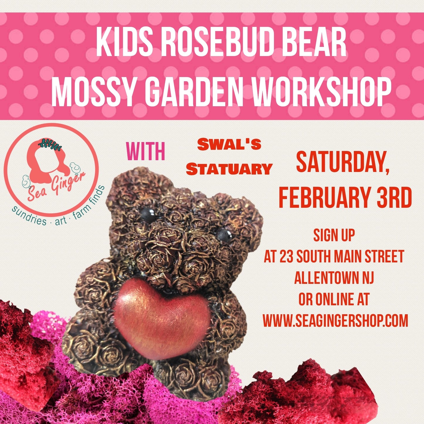 Kids Rosebud Bear Mossy Garden Workshop