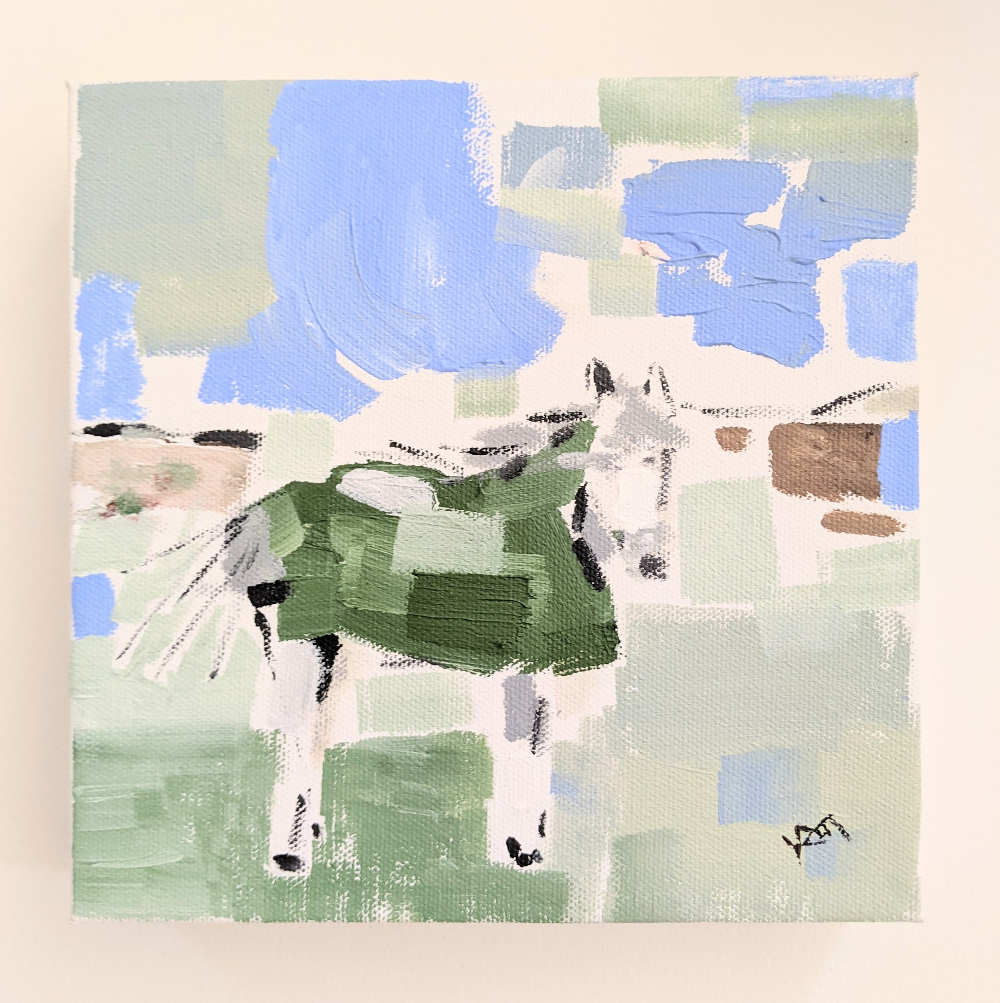 "Sweater Weather" Acrylic on Canvas in "Horse Country" Collection by Yvonne Rondinone 
