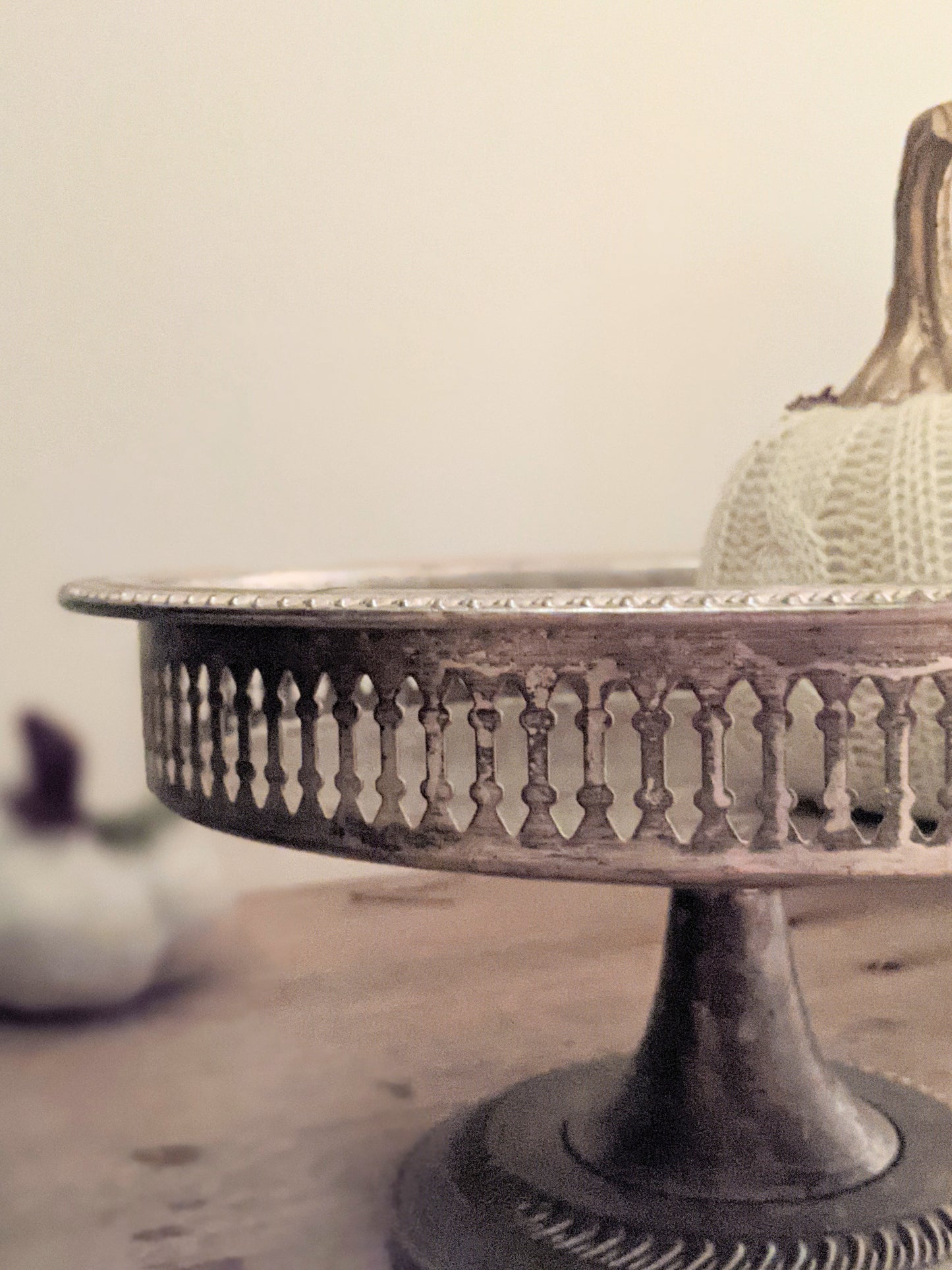 Vintage Silver Plated Pedestal Tray