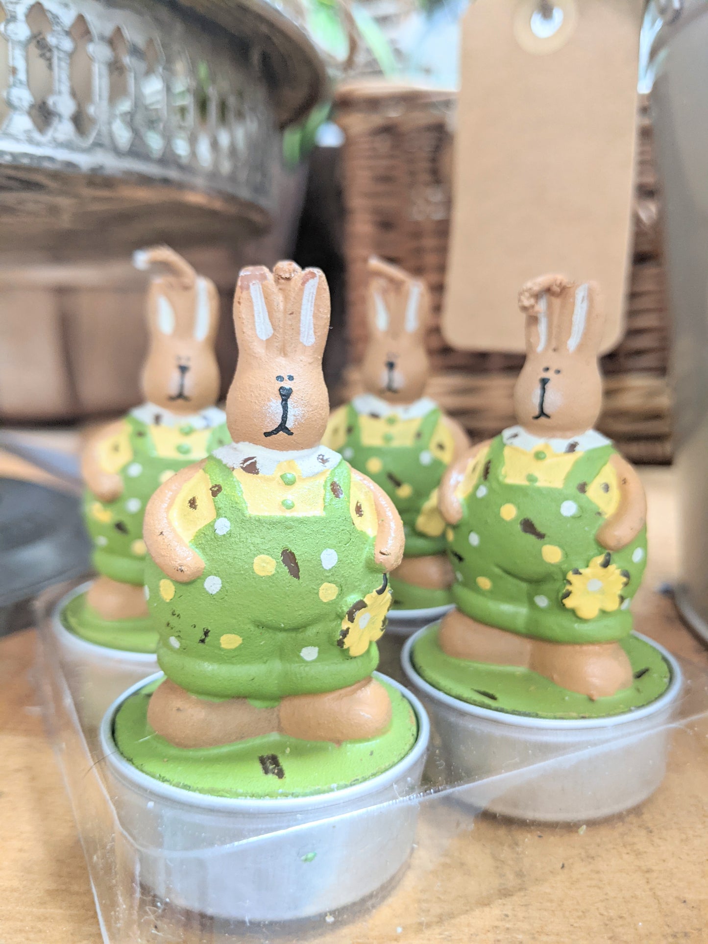 Set of Four Garden Bunny Tealights