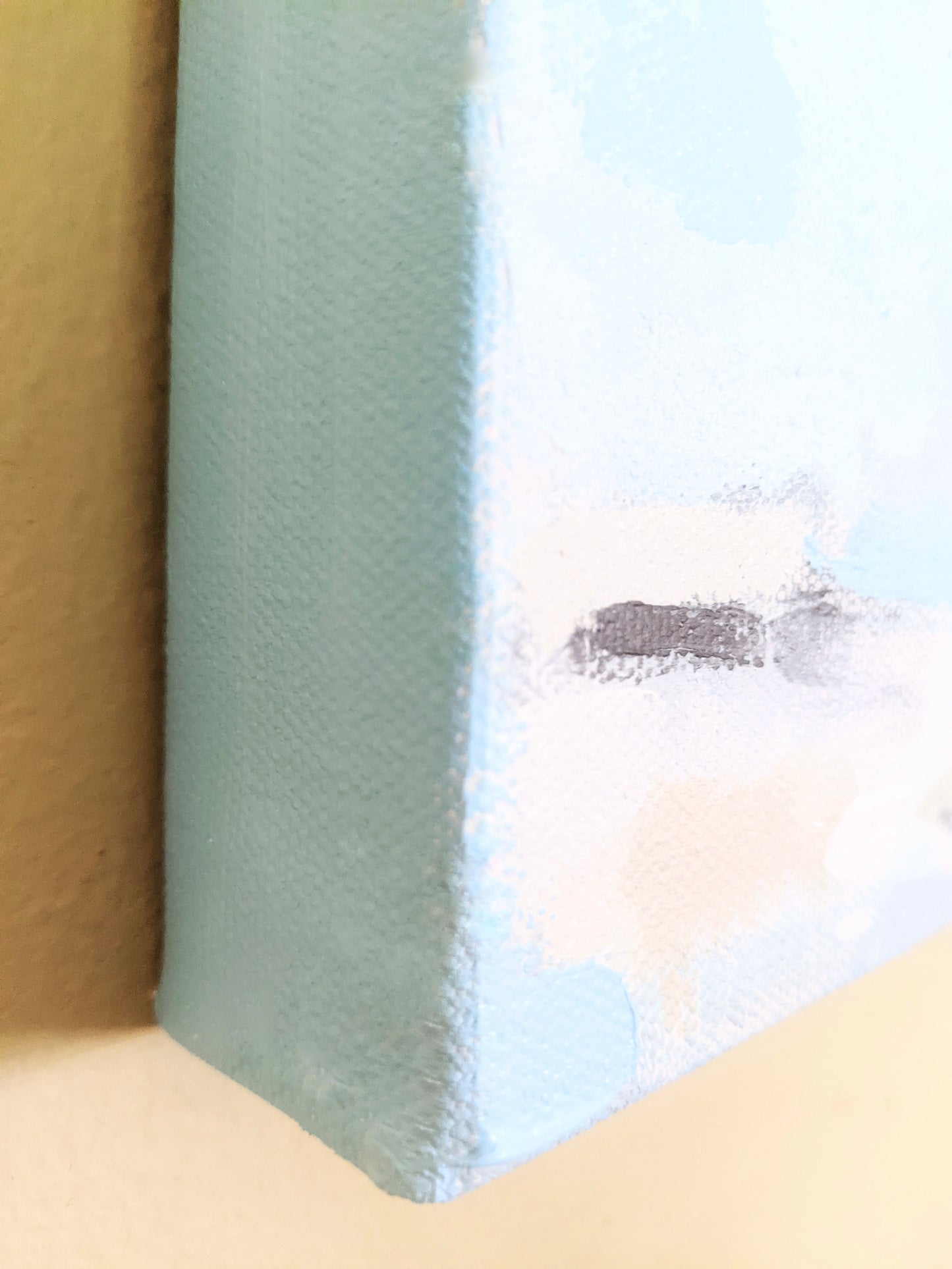 Close-up of gallery wrapped canvas